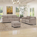HAOMARKETS Corduroy 3-piece Sofa Set, Upholstered Ottoman, Loveseat 2-Seater by HAOMARKETS