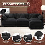 Ihanherry 111.4" L Shaped Modern Sofa Modular Sectional Cloud Couch - Image 4