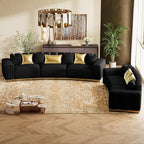 104" Oversized Velvet Chesterfield Couch - Image 9