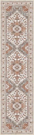 Yamaziot Washable Runner Rug, 2x8 Non-Slip Boho Vintage Hallway Kitchen Rug | - Image 2