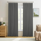 Blackout Pleated Curtains 84 Inches Long, Privacy Window Drapes by KEQIAOSUOCAI
