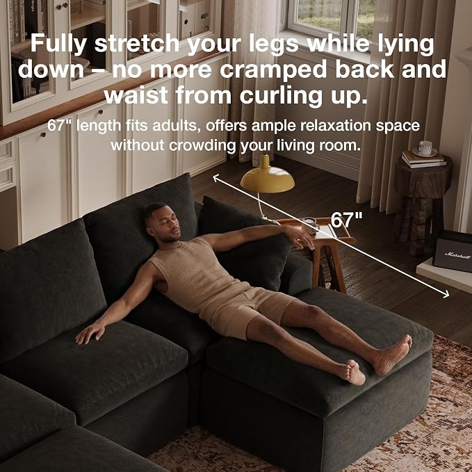 Novilla 104.3" Modular Cloud Couch, Modern Sectional Sofa - Image 13