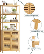HIFIT Tall Bathroom Storage Cabinet, Corner Tall Cabinets Freestanding - Image 5