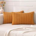 MIULEE Fall Corduroy Decorative Throw Pillow Covers 12x20 Burnt Orange | Lumbar by MIULEE