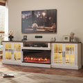 98" Farmhouse TV Stand with 36" Fireplace by Nordivale