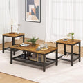 furlinkhm Coffee Table Set of 3, Industrial Coffee Table by furlinkhm