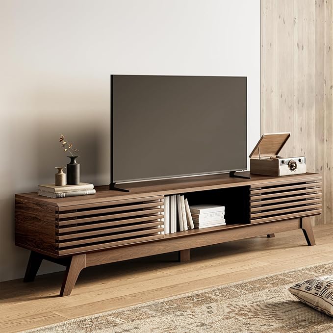 AODK 70.8" TV Stand for 55"/65"/75" TVs, Mid-Century Modern Fluted by AODK