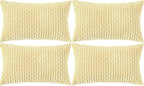 Set of 4 Pale Yellow Decorative Throw Pillow Covers 12x20 Inch Corduroy Pillow by Cozoomy