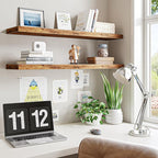 Fixwal Wall Shelves, 35.4" Long Heavy Duty Wall Mounted Rustic Wood Shelves - Image 4