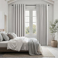 Grey Linen Blackout Curtains for Living Room 2 Panels Set 92 Inches Long Linen by Topfinel