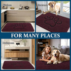 OLANLY Dog Door Mat for Muddy Paws 30x20, Paw Print Design Chenille Mud Mat | - Image 8