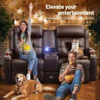 Recliner Sofa Set, Home Theater Seating Wall Hugger Recliners - Image 6