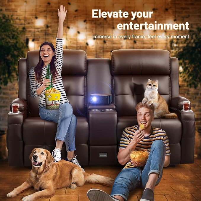 Recliner Sofa Set, Home Theater Seating Wall Hugger Recliners - Image 6