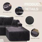Hobestluk Modular Sectional Sofa Couches L-Shape Couch 3 Seat Modular Sofa - Image 6