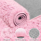 6x9 Fluffy Shag Area Rugs for Living Room Bedroom: Soft Carpet Light Pink | - Image 6