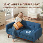 Kingfun 65.2" W Loveseat Sofa, Mid Century Modern Decor Love Seat Couches - Image 4