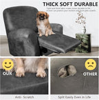 ANARACHON Leather Like Recliner Chair Covers Heavy Duty, 4 Pieces Recliner Cover - Image 2