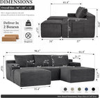 96" Sectional Couches for Living Room Cloud Couch Sofa - Image 2