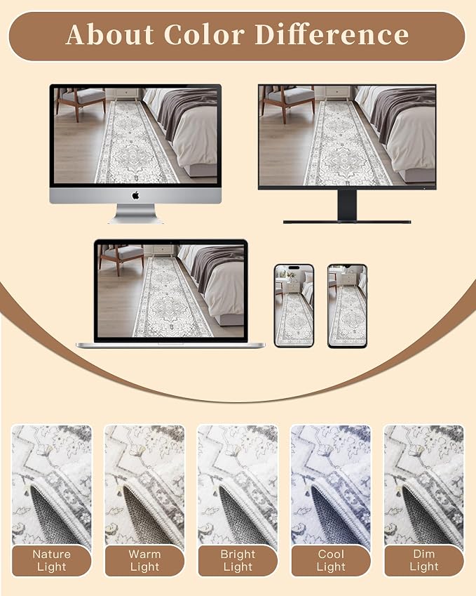 Madane Washable Runner Rugs 2x10 Long - Image 9