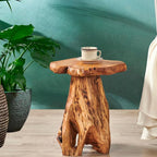 Greenage Cedar Roots Plant Stand Tree Stump End Table 13.5" x 16" x 19" H - Image 7