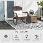 Outsunny Outdoor Wicker Adirondack Rocking Chair, Patio Rattan Rocker Chair - Image 7