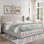Allewie Queen Size Lift Up Storage Bed, Button Tufted Headboard - Image 8