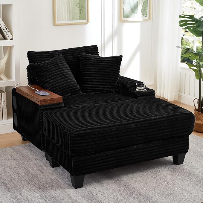 KEIKI Corduroy Storage Armrest Sofa, Single Versatile Seat - Image 4