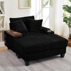 KEIKI Corduroy Storage Armrest Sofa, Single Versatile Seat - Image 4