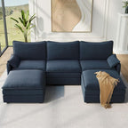Vesgantti 108" U Shaped Sectional Couch, Deep Seat Cloud Modular Sectional Sofa by Vesgantti
