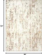 8x10 Area Rugs for Living Room: Washable Abstract Beige Grey Badroom Carpet | - Image 2