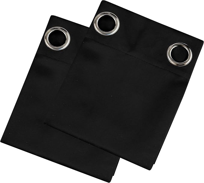 Black Thermal Blackout Curtains/42 x 84 Inch/Set of 2 Panels Room Darkening - Image 9
