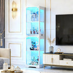 Display Cabinet with Glass Doors, Display Case with Lights and Human Body Sensor - Image 5