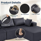 DUMOS 108" Boneless Couch, Cloud Sectional Couch - Image 5