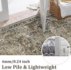 Yamaziot 2x8 Washable Hallway Runner Rug Non Slip Floral Carpet, Tan | Soft - Image 4