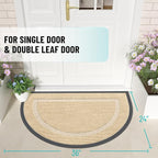 OLANLY Half Circle Front Door Mat Outside 35x23 All-Season Rubber Doormat | - Image 2
