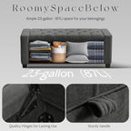 GRAINELL Storage Ottoman Bench, Upholstered Tufted Bedroom Bench - Image 6