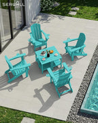 SERWALL 2-Tier HDPE Outdoor Side Tables Set of 4, Weatherproof Rectangular - Image 8