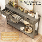 RUSTOWN Fluted Wood Console Table - Image 4