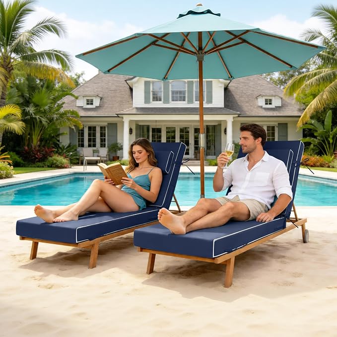 Chaise Lounge Cushions Outdoor 72x21x6 Inch, Fade Resistant 6'' Thicken Outdoor - Image 2