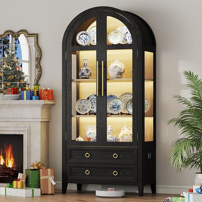 Vlsrka 71" Arched Curio Cabinet - Image 3