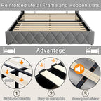 Modern Multi-Color LED Light Queen Bed Frame - Image 8