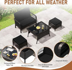 LEVELEVE Patio Furniture Set Outdoor Rattan Chair Wicker Sofa Garden - Image 3