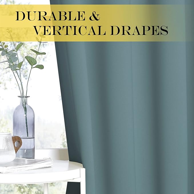 NICETOWN Blackout Greyish Blue Curtain - Image 5