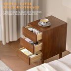 Nightstand with 3 Drawers Narrow Night Stand Solid Wood Bedside Table Mid - Image 3