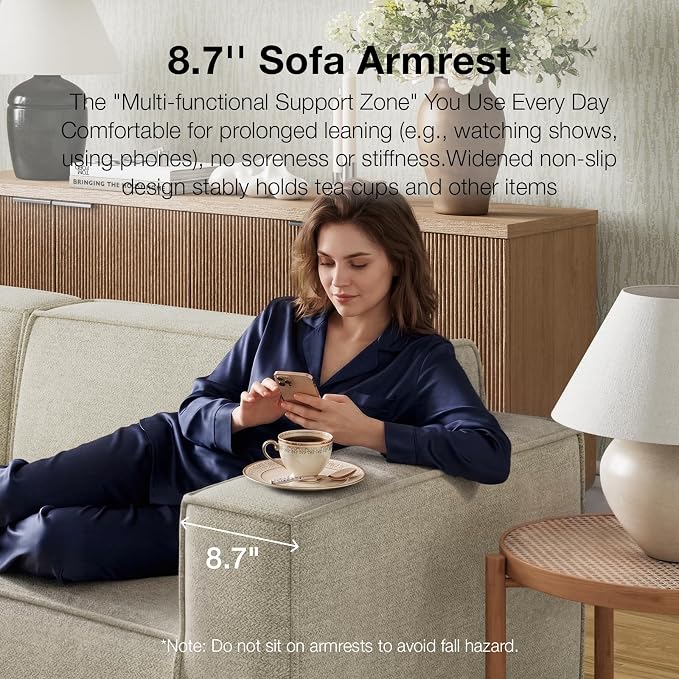 Novilla 109" Modular Sectional Sofa, No Assembly Cloud Sectional Couch - Image 6