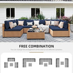 UPHA 7 Pieces Patio Furniture Sets, Wicker Outdoor Sectional Sofa Couch - Image 4