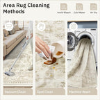 Soalmost Washable Runner Rug 2'6"x8' Kitchen Hallway Runners Beige/Brown | Soft - Image 9