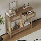 Trironsun Farmhouse Rattan Console Table - Image 2