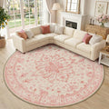 RELEANY Washable Area Rug, Round 10ft, Water Repellent, Pet Friendly, Vintage by RELEANY