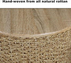 Nesting Coffee Table Set of 2, Rustic Crate and Barrel Coffee Table, Hand-Woven - Image 4